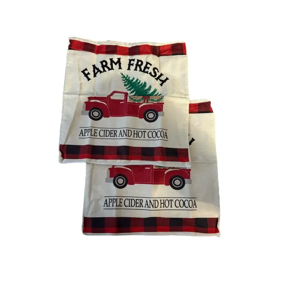 Farm Fresh Christmas Throw Pillow Case Size 15